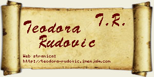 Teodora Rudović vizit kartica